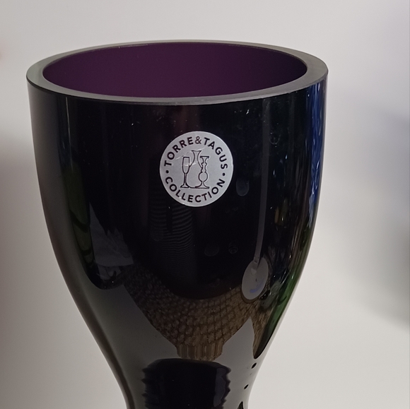 Art Glass Purple Amethyst Vase Torre & Tagus Collection - Picture 2 of 7